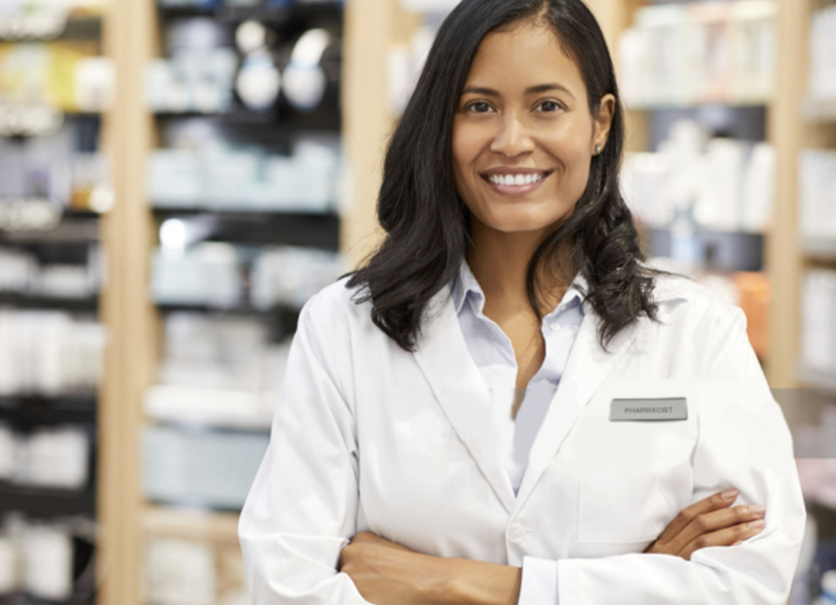 Woman pharmacist smiling