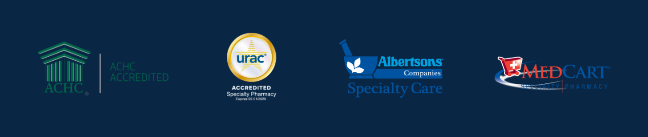 Specialty Care, ACHC, URAC and MedCart logos